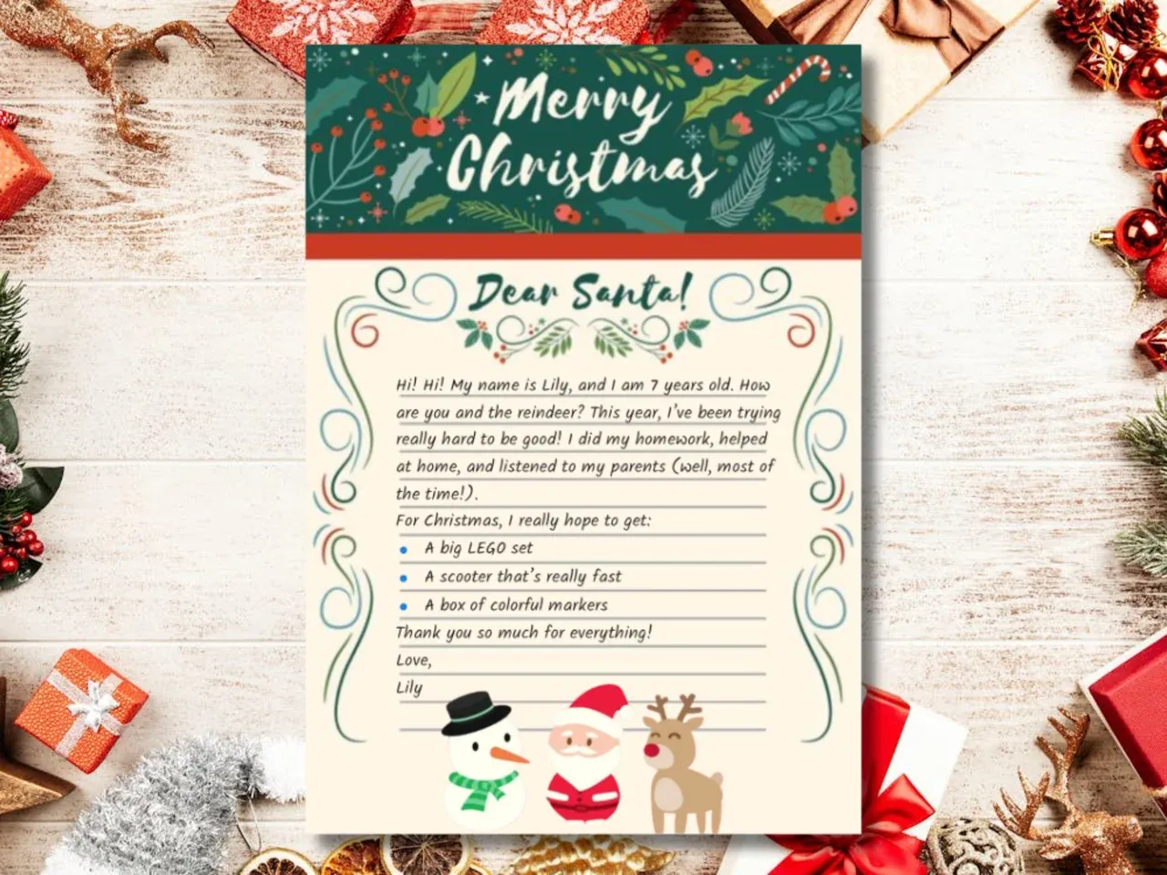 Christmas Wishlist Template