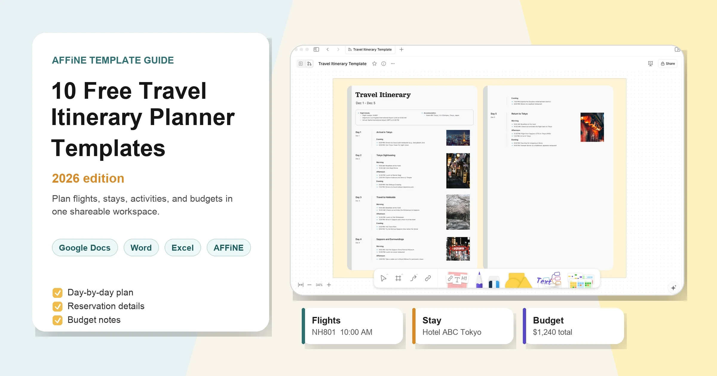 10 Free Travel Itinerary Planner Templates 2026