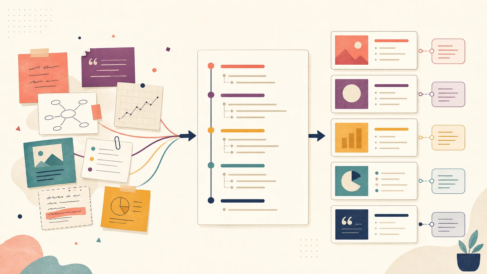 Presentazione AI: da note e ricerche a outline, testo delle slide e note del relatore