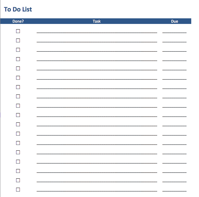 To Do List Template