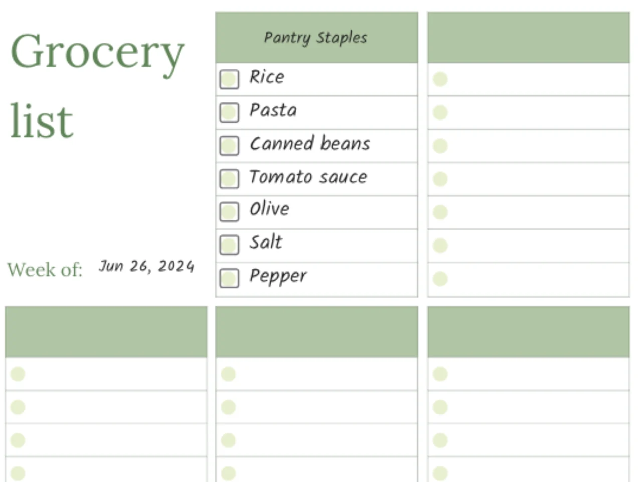 Grocery List Template To Save Time And Stop Forgotten Items