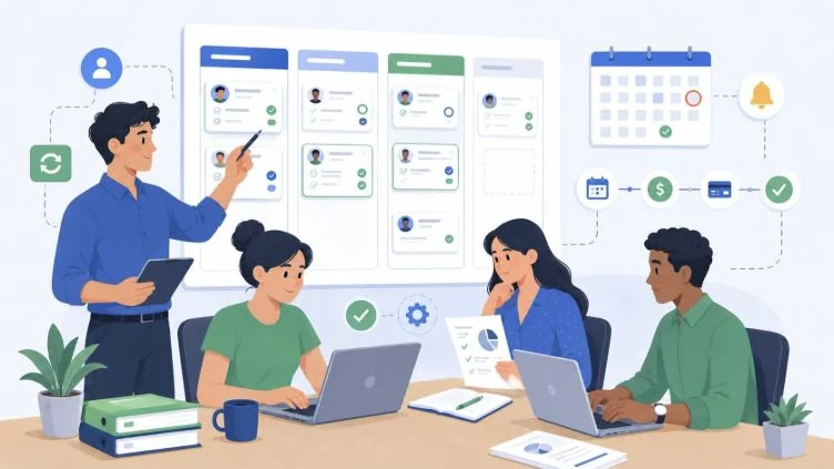 Small team reviewing and improving a shared financial workflow