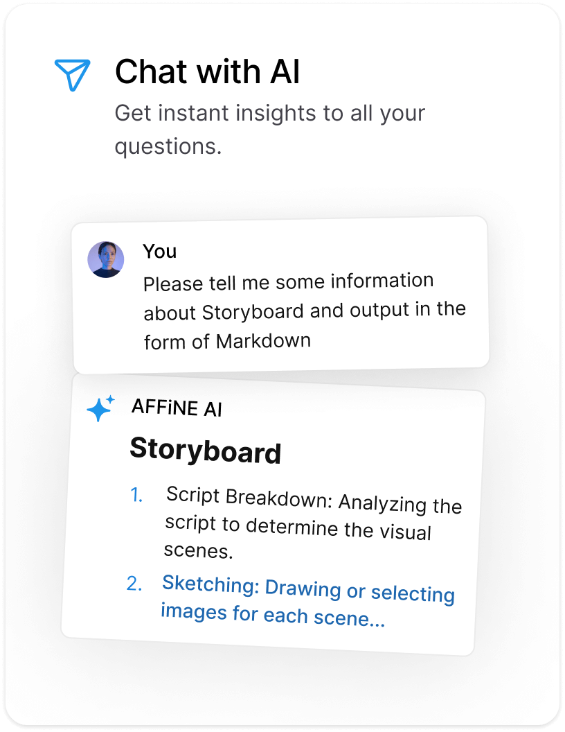 AFFiNE AI writing assistant that drafts, summarizes and refines documents