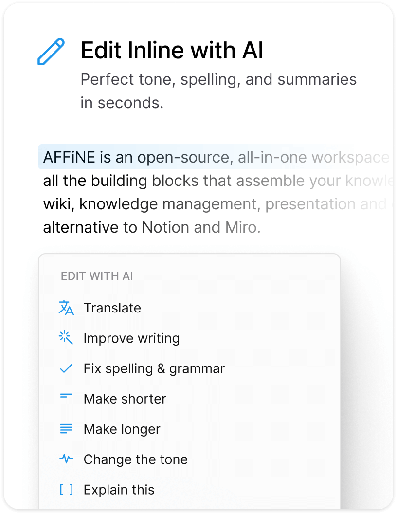 AFFiNE AI generating mind maps and visuals on the edgeless whiteboard