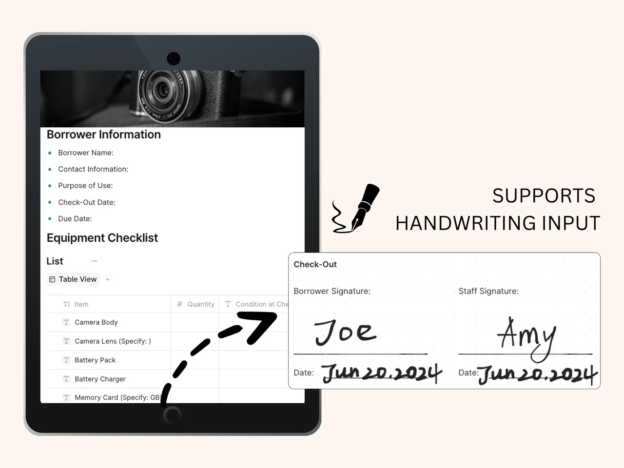Camera Check- Out List